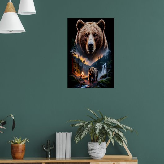 Twee beren in het donkere bos 5 poster (Woonkamer 1)