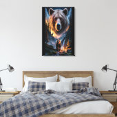 Twee beren in het donkere bos 6 canvas afdruk (Insitu (Slaapkamer))