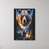 Twee beren in het donkere bos 6 canvas afdruk (Voorkant)