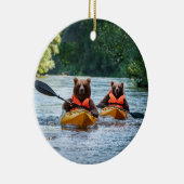 Twee Beren kajakken Keramisch Ornament (Rechts)