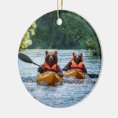 Twee Beren kajakken Keramisch Ornament (Links)