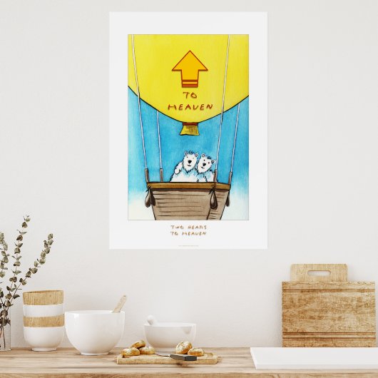twee beren naar de hemel poster (Keuken)