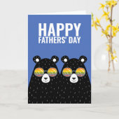 Twee beren vaders Fijne Gay Vaderdag Kaart (Gele Bloem)