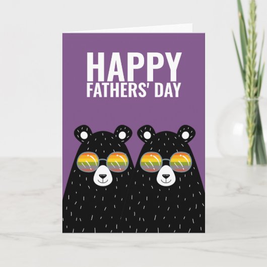 Twee beren vaders gelukkige vaderdag kaart (Voorkant)