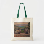 Twee berg chipmunks op boomstronk noten tote bag (Voorkant)