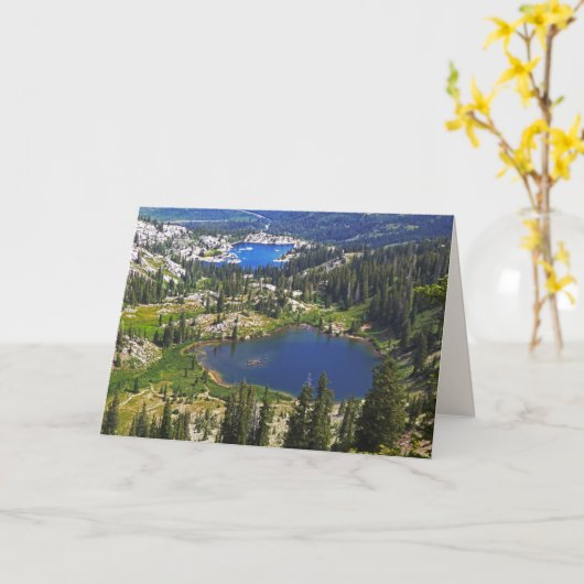 Twee bergmeren, Park City Utah, blanco groet Kaart (Gele Bloem)