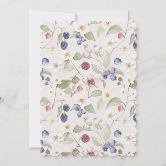 Twee Berry Sweet Baby's Bessen & Bloemen Douche Kaart (Achterkant)