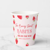Twee Berry Sweet Baby's Strawberry Twin Baby showe Papieren Bekers (Voorkant)