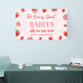 Twee Berry Sweet Baby's Strawberry Twin Baby showe Spandoek (Beurs)