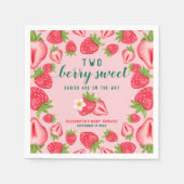 Twee Berry Sweet Baby's Twin Strawberry Baby showe Servet (Voorkant)