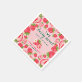 Twee Berry Sweet Baby's Twin Strawberry Baby showe Servet (Hoek)
