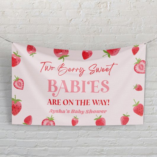 Twee Bessie Zoete Baby's Aardbei Tweeling Baby Sho Spandoek
