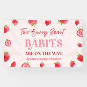 Twee Bessie Zoete Baby's Aardbei Tweeling Baby Sho Spandoek (Horizontaal)