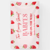 Twee Bessie Zoete Baby's Aardbei Tweeling Baby Sho Spandoek (Verticaal)