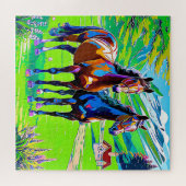 Twee betoverende paarden legpuzzel (Horizontaal)