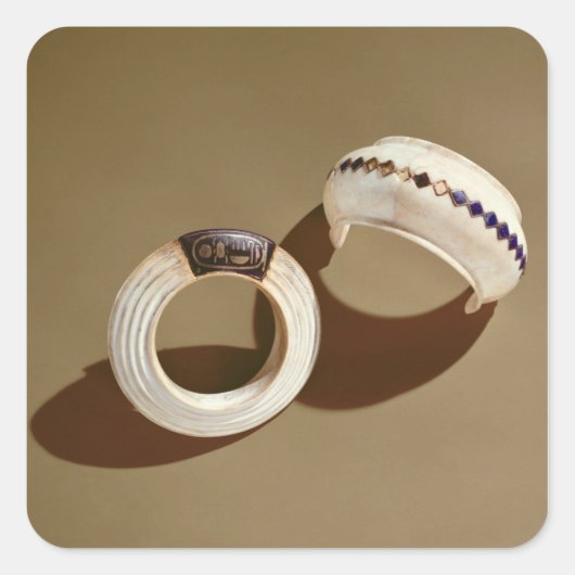 Twee beugels van de Tomb van Tutankhamun Vierkante Sticker (Voorkant)