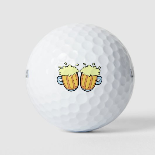Twee bier golfballen (Voorkant)