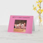 Twee biggetjes vrolijke verjaardagskaart kaart (Gele Bloem)