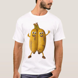 Twee bij elkaar gegroeide Bananen Komisch Duo T-shirt