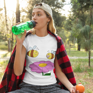 Twee bijen en een bloem vrouwen T-shirt