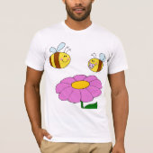 Twee bijen en een Mannen bloemenshirt T-shirt (Voorkant)