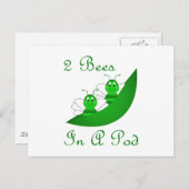 Twee bijen in een pod Briefkaart (Voorkant / Achterkant)