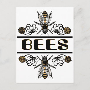 twee bijen met klaver trans1 briefkaart