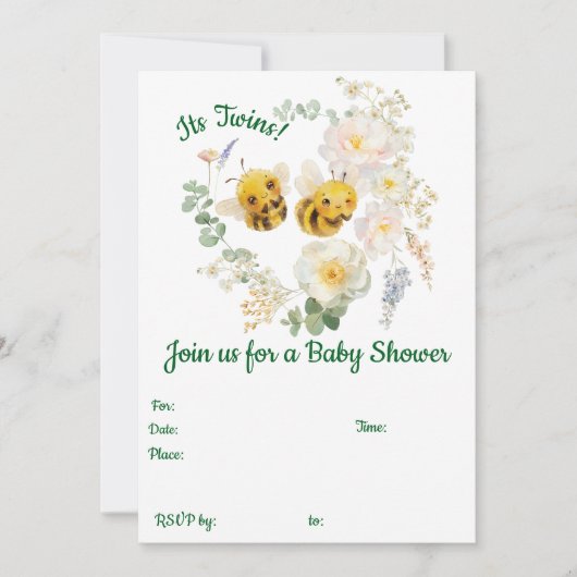 Twee bijen uitnodiging (Voorkant)