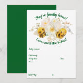 Twee bijen voldoen aan de uitnodiging voor baby's (Voorkant / Achterkant)