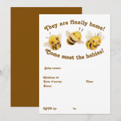 Twee bijen voldoen aan de uitnodiging voor het bab (Voorkant / Achterkant)