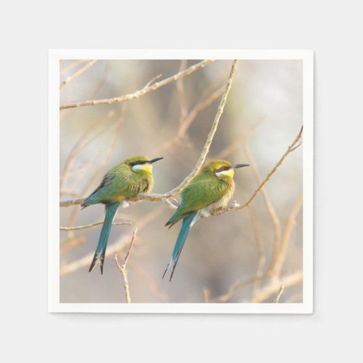 Twee bijeneters servet (Voorkant)