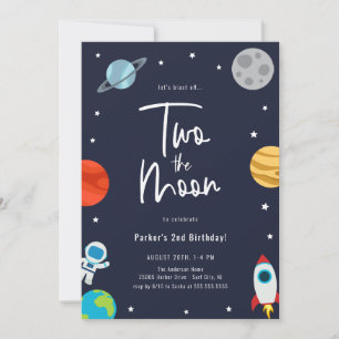 Twee: Birthday Party over het moonruimtegrond Kaart