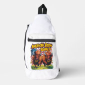 Twee bizons staan voor Amerikaanse vlag Sling Bag (Voorkant)