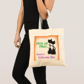 Twee Black Cats gepersonaliseerde Trick or treat Tote Bag (Voorkant (product))