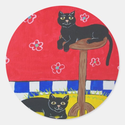 Twee Black Cats Stickers (Voorkant)