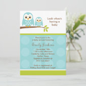 Twee blauw babyschoenspanners kaart (Staand voorkant)