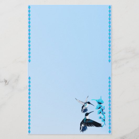 Twee blauw-vogelbakkerij briefpapier (Voorkant)