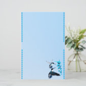 Twee blauw-vogelbakkerij briefpapier (Staand voorkant)