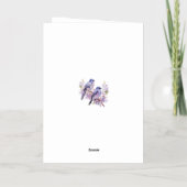 Twee Blauw vogels Verliefd Huwelijk  Folie Wenskaart (Achterkant)