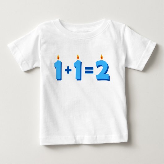 Twee blauwe 2e verjaardag Baby Boy T-Shirt (Voorkant)