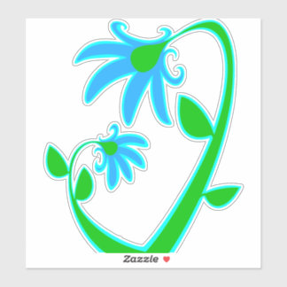 Twee blauwe bloemen sticker