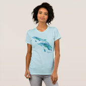 Twee blauwe dolfijnen T-shirt (Voorkant volledig)