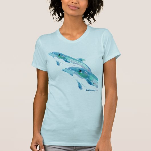 Twee blauwe dolfijnen T-shirt (Voorkant)
