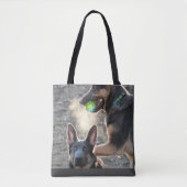 Twee blauwe Duitse herderhonden Tote Bag (Voorkant)