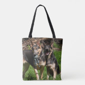 Twee blauwe Duitse herderhonden Tote Bag (Achterkant)