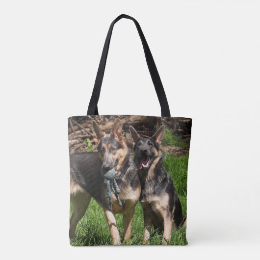Twee blauwe Duitse herderhonden Tote Bag (Achterkant)