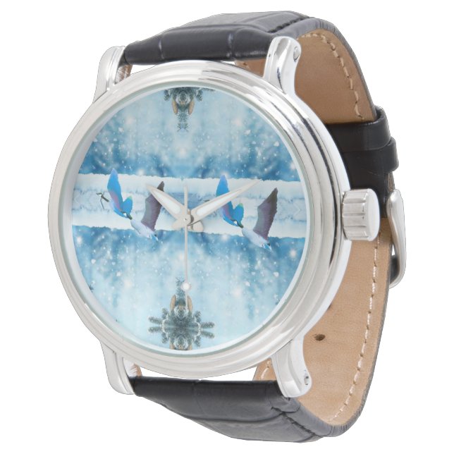 Twee blauwe ganzen horloge (Gekanteld)