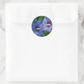 Twee blauwe Hibiscus Flowers op Plant Ronde Sticker (Tas)