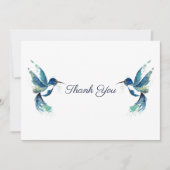 Twee blauwe Hummingvogels Bedankkaart (Voorkant)