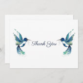 Twee blauwe Hummingvogels Bedankkaart (Voorkant / Achterkant)